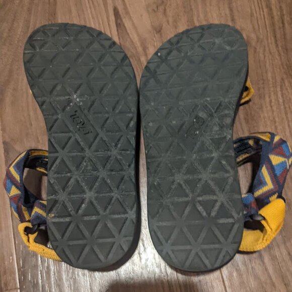 Teva - Universal Sandals Strappy 1003987 | Size 7 | Chestnut Multi Yellow & Blue - Picture 6 of 12